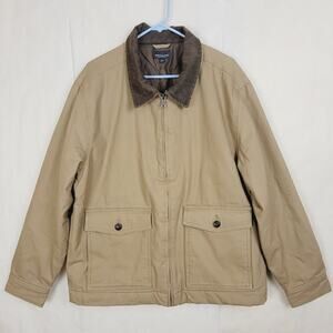 Jeremiah tan canvas contrast collar chore barn coat Size XL Workwear Streetwear